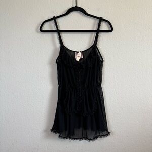 NWT Victoria’s Secret Black Sexy Little Things Apron Nightie Chemise Slip Size M